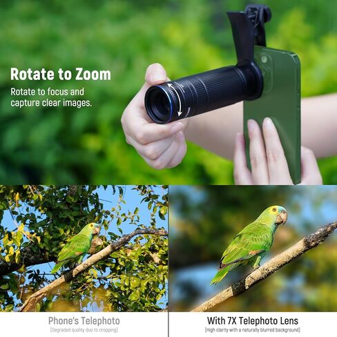 NEEWER 7X Telephoto Lens with Phone Camera Lens Clip, Detachable 10X Macro for 17mm Threaded Backplate/Phone Cage/Case Compatible with iPhone Samsung, LS-36 Ultra in Saudi Arabia