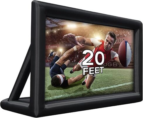 Inflatable Projector Screen, 14FT Portable Blow Up Outdoor Projector Screen, Front & Rear Projection, with Rope, Air Blower, Ground Nails and Carry Bag, for Football, Backyard, Theater in Kuwait