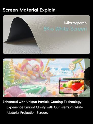 120 inch Fixed Frame Projector Screen, 2.0 High Gain 16:9 8K 4K Ultra HD 3D Projector Screen for Indoor Movie Video Home Theater Cinema Office Bedroom (120Inch HD Screen) in Saudi Arabia