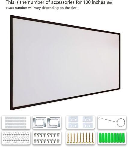 120 inch Fixed Frame Projector Screen, 2.0 High Gain 16:9 8K 4K Ultra HD 3D Projector Screen for Indoor Movie Video Home Theater Cinema Office Bedroom (120Inch HD Screen) in Saudi Arabia