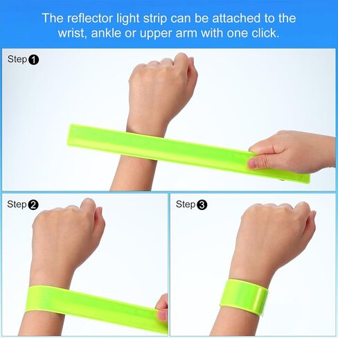 PATIKIL Reflective Slap Bands, Reflector Band Snap Bracelet Armbands High Visibility Safety Reflectors Wrist Strap Strips for Night Jogging Cycling Running in Saudi Arabia