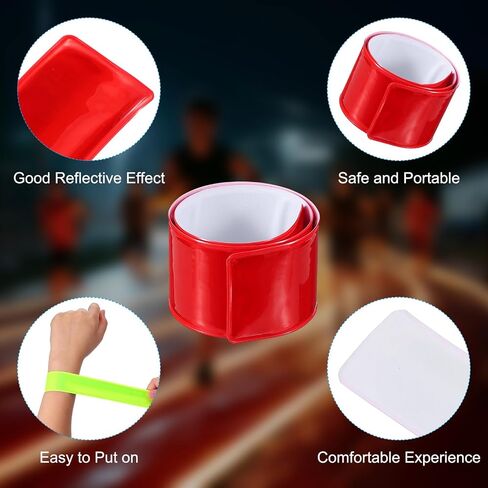 PATIKIL Reflective Slap Bands, Reflector Band Snap Bracelet Armbands High Visibility Safety Reflectors Wrist Strap Strips for Night Jogging Cycling Running in Saudi Arabia