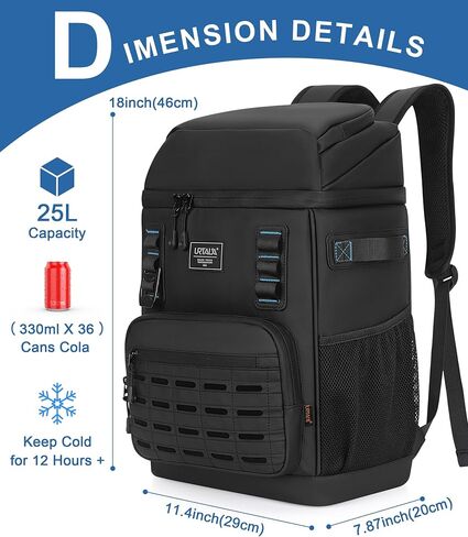 Cooler Backpack 2 Insulated Compartments Leak Proof Beach Coolers Back Pack Waterproof Cooler Bag for Hiking, BBQ Camping, Picnic, Fishing (25L, 36 Cans) in Kuwait