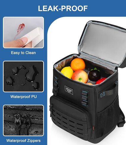 Cooler Backpack 2 Insulated Compartments Leak Proof Beach Coolers Back Pack Waterproof Cooler Bag for Hiking, BBQ Camping, Picnic, Fishing (25L, 36 Cans) in Kuwait