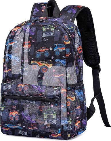 CAMTOP Mesh Backpack Kids Boys Girls Bookbag See Through Preschool Backpacks Casual Daypack for School Beach Travel Sport (Pink) in Kuwait