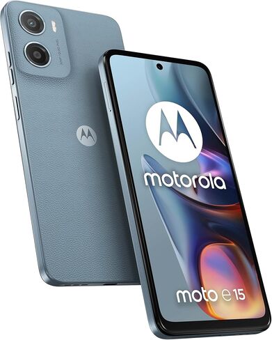 Motorola Moto E15 Dual -SIM 64GB ROM + 2GB RAM (GSM ONLY | NO CDMA) مصنع غير مؤمّن 4G/LTE SMARTH (Misty Blue) - الإصدار الدولي in Saudi Arabia