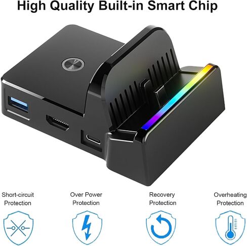 Switch/Switch OLED Docking Station Dock ، استبدال محمول لمنافذ Nintendo TV Dock الرسمية ، Port Port Support 4K60Hz ، محطة الإرساء مع منافذ USB3.0 و USB2.0 in Kuwait