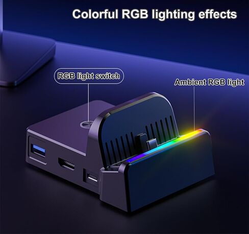 Switch/Switch OLED Docking Station Dock ، استبدال محمول لمنافذ Nintendo TV Dock الرسمية ، Port Port Support 4K60Hz ، محطة الإرساء مع منافذ USB3.0 و USB2.0 in Kuwait
