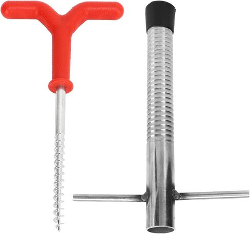 Ice Peg Drill Threaded Stainless Steel Multi Functional Ice Fishing Stake Nail Auger for Tent Shelter Metal Spiral Design in Saudi Arabia