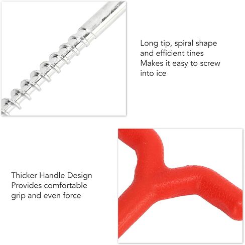 Ice Peg Drill Threaded Stainless Steel Multi Functional Ice Fishing Stake Nail Auger for Tent Shelter Metal Spiral Design in Saudi Arabia