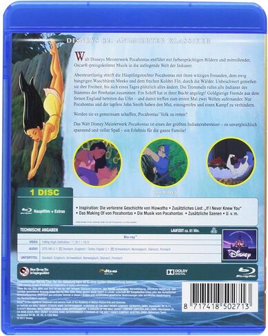 Pocahontas - Disney Classics 32 [Blu -ray] [1995] [المنطقة A & B&C] in Saudi Arabia