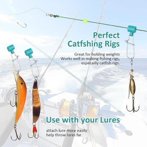 Soulchen 150 PCS خط الصيد Slighter Slides Catfishing Pill مع Duo Lock Snaps Saltwater Overichs Souldics Swickers Snow Snap Box Kit for Surf Bottom Fishing Tackle Tackle in Kuwait