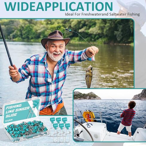 Soulchen 150 PCS خط الصيد Slighter Slides Catfishing Pill مع Duo Lock Snaps Saltwater Overichs Souldics Swickers Snow Snap Box Kit for Surf Bottom Fishing Tackle Tackle in Kuwait