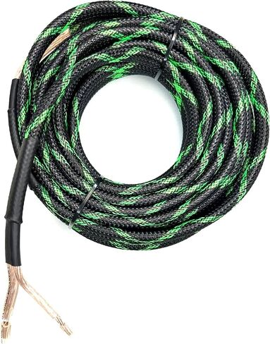 12 Gauge Custom Color + Length Snakeskin Braided Sleeving Speaker Wire Copper Marine Car Audio Automotive 12 AWG (Red, 25 FT) in Saudi Arabia