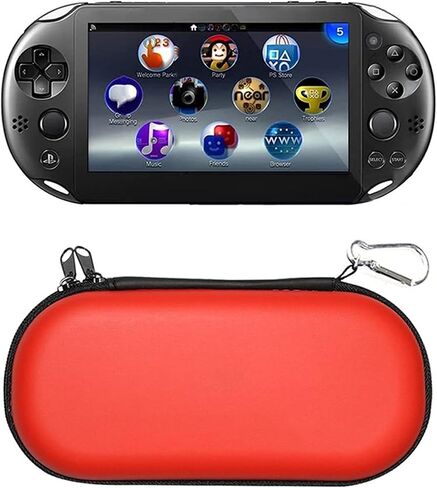 Eliater Carring Case متوافق مع PlayStation Vita ، حقيبة غلاف سحاب السفر المحمولة متوافقة مع Sony Psvita 1000 2000 Game Console (Red) in Kuwait