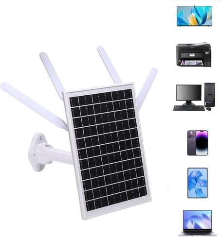 ASIXXSIX 12W Solar Powered 4G LTE MODEM ، موسع WIFI6 في الهواء الطلق مع فتحة بطاقة SIM 150 متر مبنية في بطارية 18000mAh بطارية IP66 in Saudi Arabia