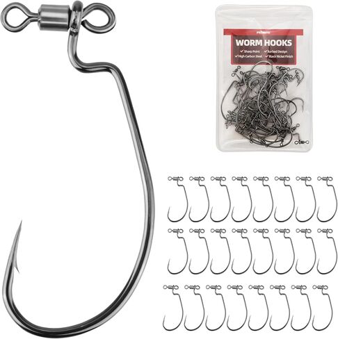 Spinshot Drop Shot Hooks – Multi-Style & Multi-Size Fishing Hooks, 100PCS/Box, High-Carbon Steel, Sharp Barbed Hooks for Bass, Panfish & Freshwater Fishing in Saudi Arabia