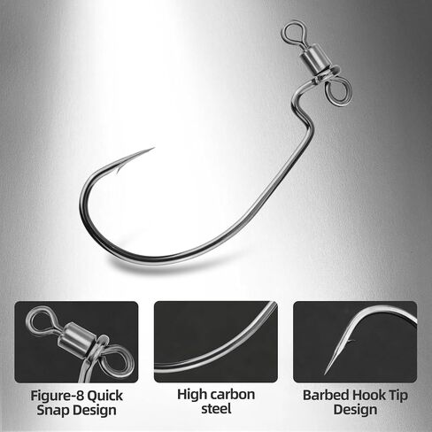 Spinshot Drop Shot Hooks – Multi-Style & Multi-Size Fishing Hooks, 100PCS/Box, High-Carbon Steel, Sharp Barbed Hooks for Bass, Panfish & Freshwater Fishing in Saudi Arabia