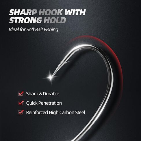 Spinshot Drop Shot Hooks – Multi-Style & Multi-Size Fishing Hooks, 100PCS/Box, High-Carbon Steel, Sharp Barbed Hooks for Bass, Panfish & Freshwater Fishing in Saudi Arabia