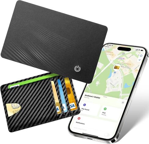 Airtag Card Wallet Tracker لـ Apple Find My (iOS Only) - 2025 Ultra -Slim 1.8mm Smart Finder ، IP67 Locator لمحافظ الرجال والأمتعة ، 1 حزمة in Kuwait