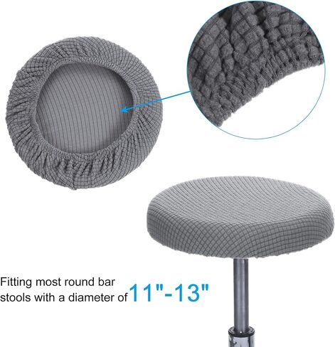 PATIKIL 11" Round Bar Stool Cover, 4 Pack Washable Elastic Stool Cushion Cover for Diameter 11"-14" Chair, Cream in Kuwait