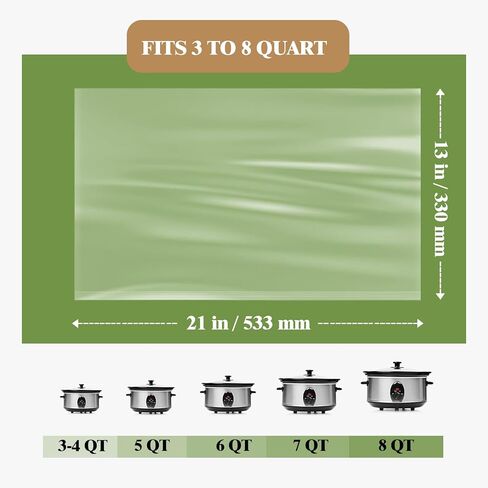 Slow Cooker Liners, 60 Cooking Bags, Large Disposable Pot Liner Plastic Bags for 3QT to 8QT Slow Cookers, 13 in. x 21 in. in Saudi Arabia