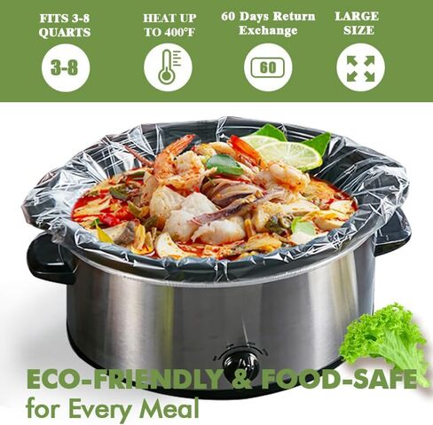 Slow Cooker Liners, 60 Cooking Bags, Large Disposable Pot Liner Plastic Bags for 3QT to 8QT Slow Cookers, 13 in. x 21 in. in Saudi Arabia