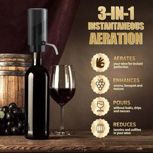 Molamolamoy Wine Aerator Electric Wine Decanter Automatic Wine Aerator Portail in Saudi Arabia