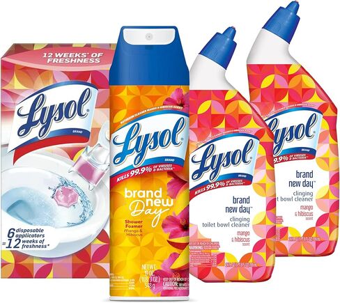 Lysol Fresh Cling Toilet Bowl Cleaner, Forest Rain Scent, 24 Ounces (Pack of 4) in Kuwait