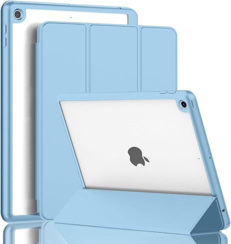 IPAD 9 CASE 2021/IPAD 8th Generation Case 2020 10.2 بوصة مع حامل القلم الرصاص ، قضية iPad 7th Gen 2019 مع ظهور شفاف واضح ، غلاف الاستيقاظ/النوم التلقائي (Clove Purple) in Saudi Arabia