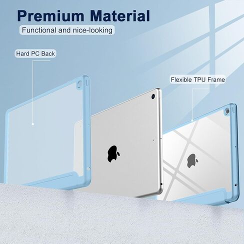 IPAD 9 CASE 2021/IPAD 8th Generation Case 2020 10.2 بوصة مع حامل القلم الرصاص ، قضية iPad 7th Gen 2019 مع ظهور شفاف واضح ، غلاف الاستيقاظ/النوم التلقائي (Clove Purple) in Saudi Arabia