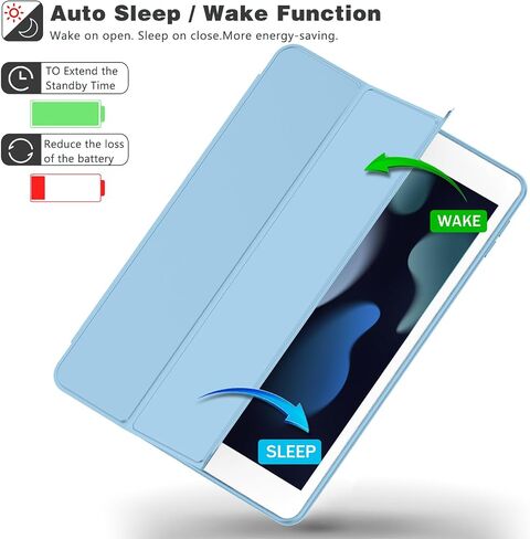 IPAD 9 CASE 2021/IPAD 8th Generation Case 2020 10.2 بوصة مع حامل القلم الرصاص ، قضية iPad 7th Gen 2019 مع ظهور شفاف واضح ، غلاف الاستيقاظ/النوم التلقائي (Clove Purple) in Saudi Arabia