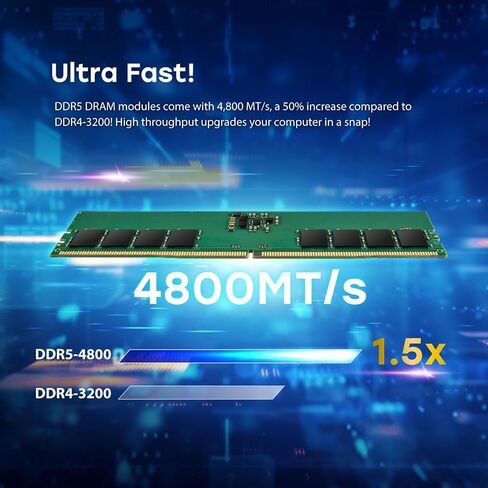 Transcend 32GB DDR5 5600MHz (أو 5200MHz أو 4800MHz) RAM UDIMM Desktop RAM ، متوافق مع Intel و AMD RYZEN ، وحدات ترقية ذاكرة CAMPTOP CAMPTOP ، 2GX8 1.1V 288PIN in Saudi Arabia