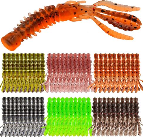 3Pcs Fishing Soft Plastic Lures Crab Soft Lure with Double Fishing Hooks Crab Baits Traps Kit for Bass Saltwater Fishing in Kuwait