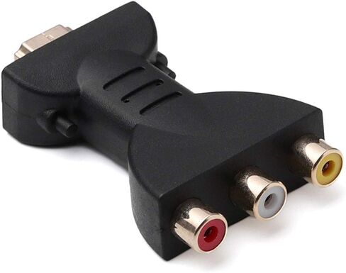Black HDMI to 3-RCA AV Converter | Male to Female Adapter for TV, DVD & Home Audio | Plug-and-Play HDMI to RCA Solution in Saudi Arabia