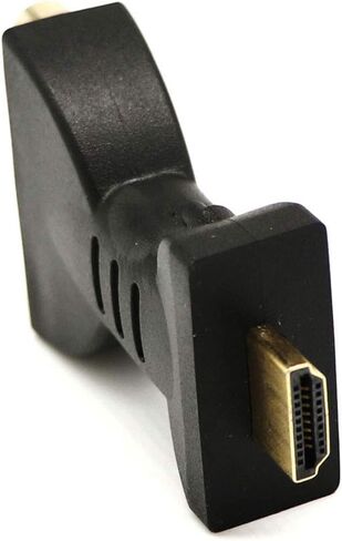 Black HDMI to 3-RCA AV Converter | Male to Female Adapter for TV, DVD & Home Audio | Plug-and-Play HDMI to RCA Solution in Saudi Arabia
