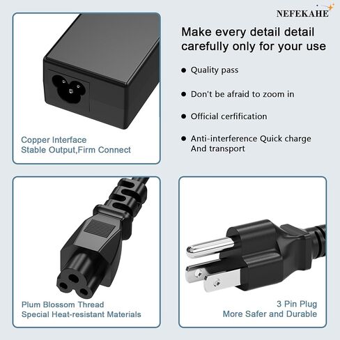 Universal 65W Chromebook Charger USB C متوافق مع HP Lenovo ThinkPad /Yoga Dell Chromebook 3100 /Latitude متوافق مع ASUS ، Samsung ، Acer ، Google Series C -Power Cord in Kuwait