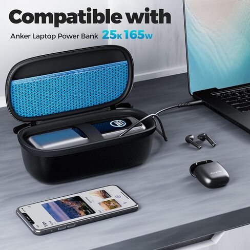 ProCase Hard Carrying Case for Anker Laptop/ 737 Power Bank, 25000mAh 165W Portable Charger Travel Storage Bag, Zippered Organizer Box for Cables Accessories with Mesh Pocket -Black in Saudi Arabia
