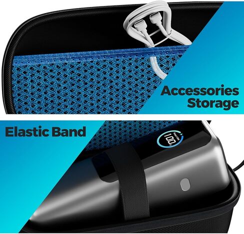 ProCase Hard Carrying Case for Anker Laptop/ 737 Power Bank, 25000mAh 165W Portable Charger Travel Storage Bag, Zippered Organizer Box for Cables Accessories with Mesh Pocket -Black in Saudi Arabia