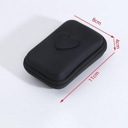 1pc Heart Pattern Eva Storage Bag, Earphone Bag, Coin Zipper Organizer Bag, Portable Small Travel Charger Carry Case in Saudi Arabia