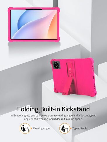 for Doogee Tab A9 pro Tablet 10.1 inch Tablet Case,BOVUGAC Soft Silicone Adjustable Stand Shockproof Kids Friendly for Doogee Tab A9 pro 10.1" Tablet(Black) in Saudi Arabia