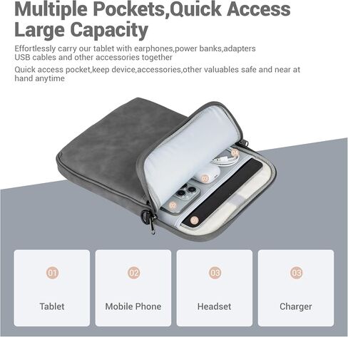 حالة أحذية الكمبيوتر اللوحي 11-13 بوصة ، حقيبة حمل iPad لـ 11 "iPad (A16) 2025 ، iPad Pro13 M4،12.4 Galaxy Tab S9+ in Kuwait