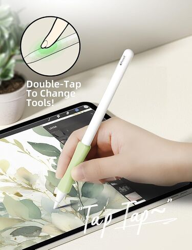 2-Pack Soft Silicone Grip for Apple Pencil (2nd Gen/USB-C) | iPad Pro 11/12.9 inch Protective Sleeve Cover | Anti-Slip Ergonomic Holder,White,Pink in Saudi Arabia