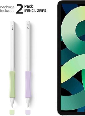 2-Pack Soft Silicone Grip for Apple Pencil (2nd Gen/USB-C) | iPad Pro 11/12.9 inch Protective Sleeve Cover | Anti-Slip Ergonomic Holder,White,Pink in Saudi Arabia