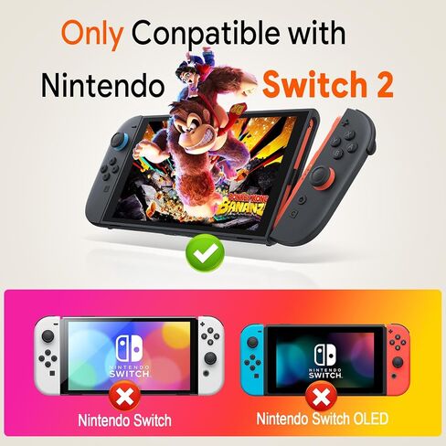 قبض على Nintendo Switch 2 مع فتحات بطاقة 5 لعبة - مواد ABS مريحة للألعاب المريحة in Kuwait