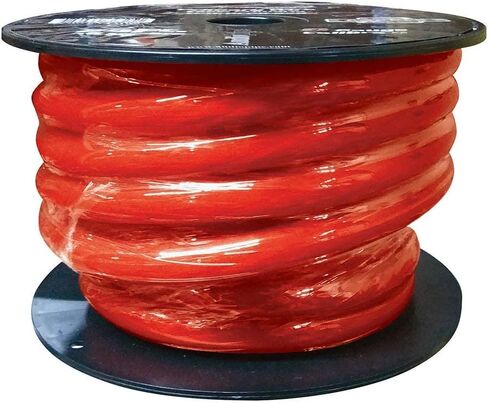 Audiopipe TPW0CPR25R 0 Gauge 100% Copper Series Power Wire - 25 Foot Roll - Red Pvc Outer-jacket in Saudi Arabia
