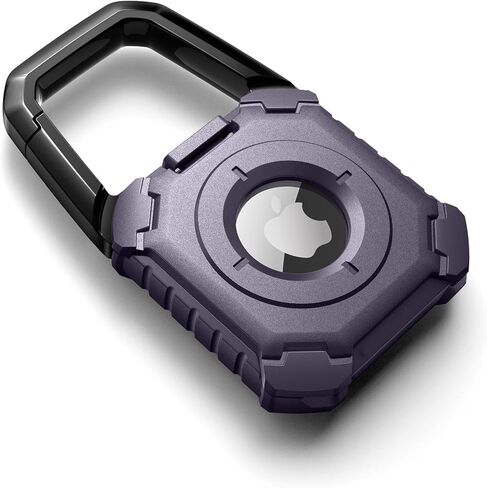 Dexnor for Apple AirTag Holder Air Tag Case with Carabiner & Locking Design, Shockproof Anti-Scratch TPU Cases Holders with Open Face & Raised Edge for AirTag Accessory for Keys, Pets, Luggage Black in Saudi Arabia