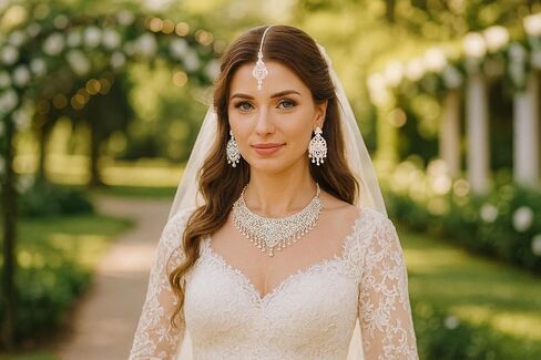 Touchstone Indian Bollywood masterly created sparkling Rhinestone grand bridal jewelry necklace set for women in silver tone in Saudi Arabia