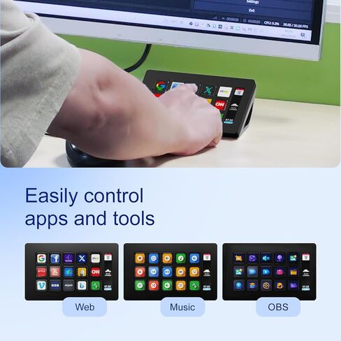 TreasLin VSDinside Stream Controller with 15 Customizable Macro Keypad to Trigger Actions in OBS Twitch YouTube for Content Creators Streaming Deck Compatible with PC & Mac HSV293S Black in Saudi Arabia