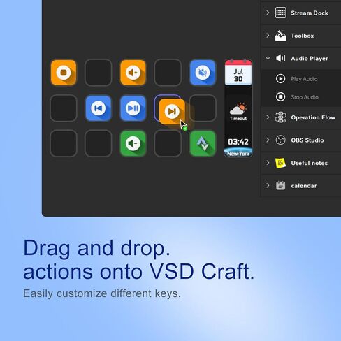 TreasLin VSDinside Stream Controller with 15 Customizable Macro Keypad to Trigger Actions in OBS Twitch YouTube for Content Creators Streaming Deck Compatible with PC & Mac HSV293S Black in Saudi Arabia